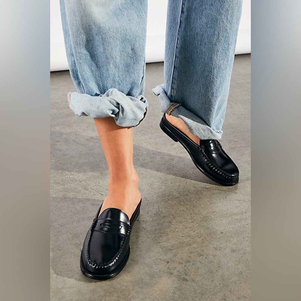 Weejuns G.H. Bass  Wynn/Peggy  Backless Penny Loafer Mule Leather Women's 9